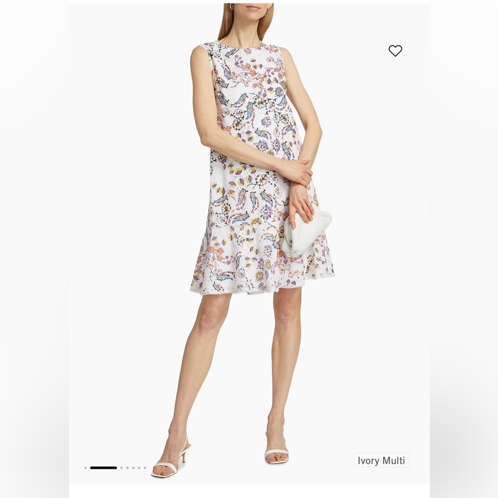 Kobi Halperin Ivory Floral Sleeveless A-Line Mini Dress
